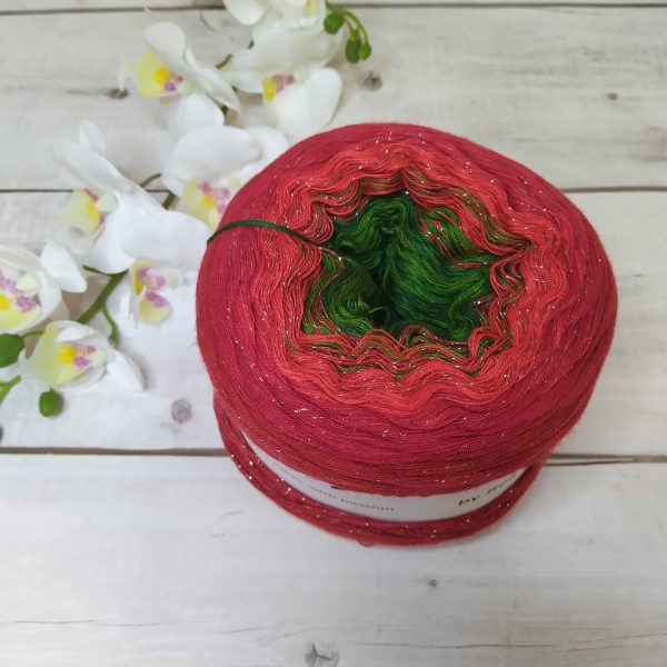 Little Favorittes by Rea -50% bavlna/ 50% akryl-  Red rose s leskem- 1250m/3nitka VÝPRODEJ