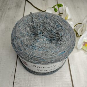 100% Merino s hedvábnou nitkou- 200g- šedá s tyrkys